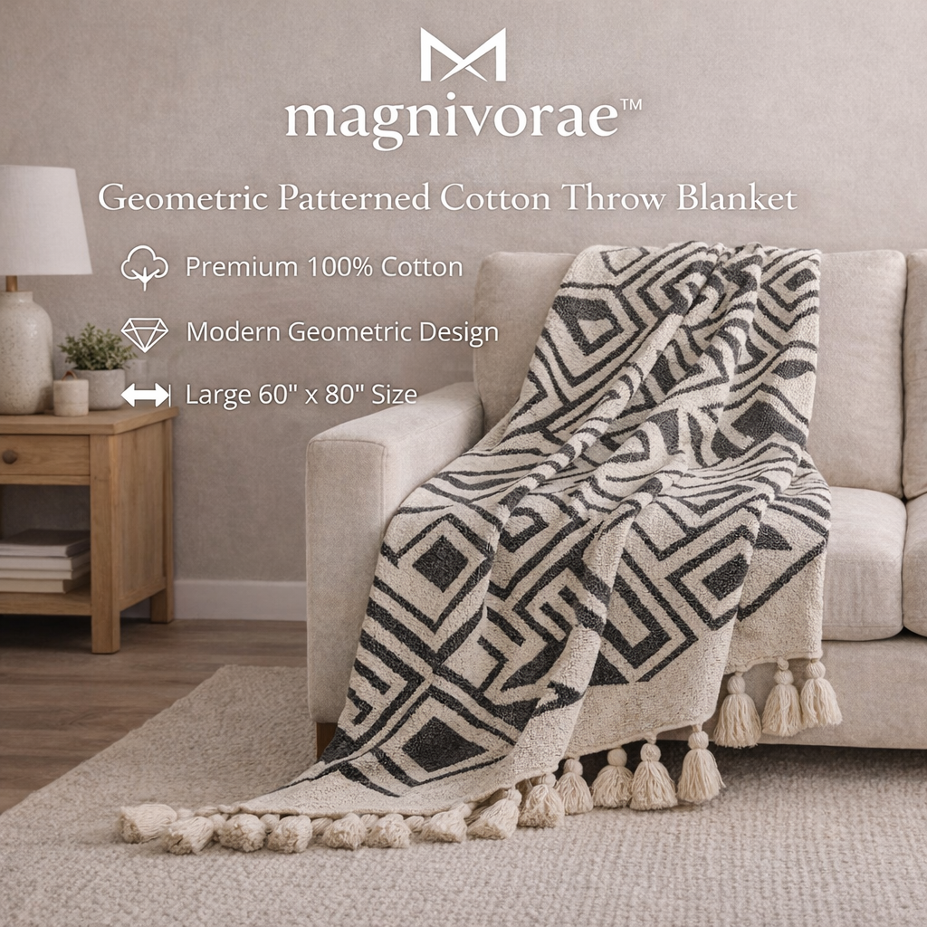 Magnivorae™ Geometric Patterned Cotton Throw Blanket