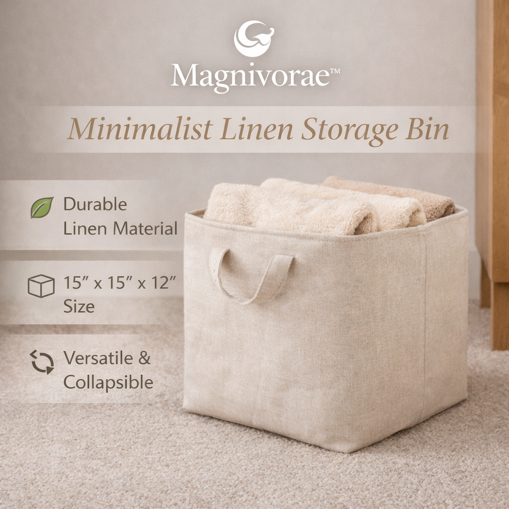 Magnivorae™ Minimalist Linen Storage Bin